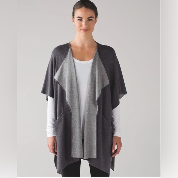 LULULEMON- After Asana Wrap Convertible Scarf Shawl Cardigan Cashmere Bamboo - Picture 1 of 7